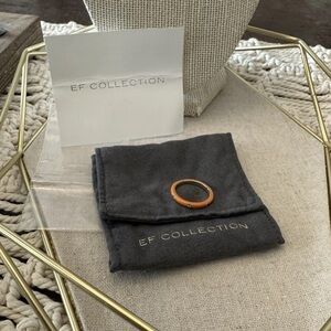 EF Collection 14k Yellow Gold Enamel And Diamond Ring - Orange - Size 7